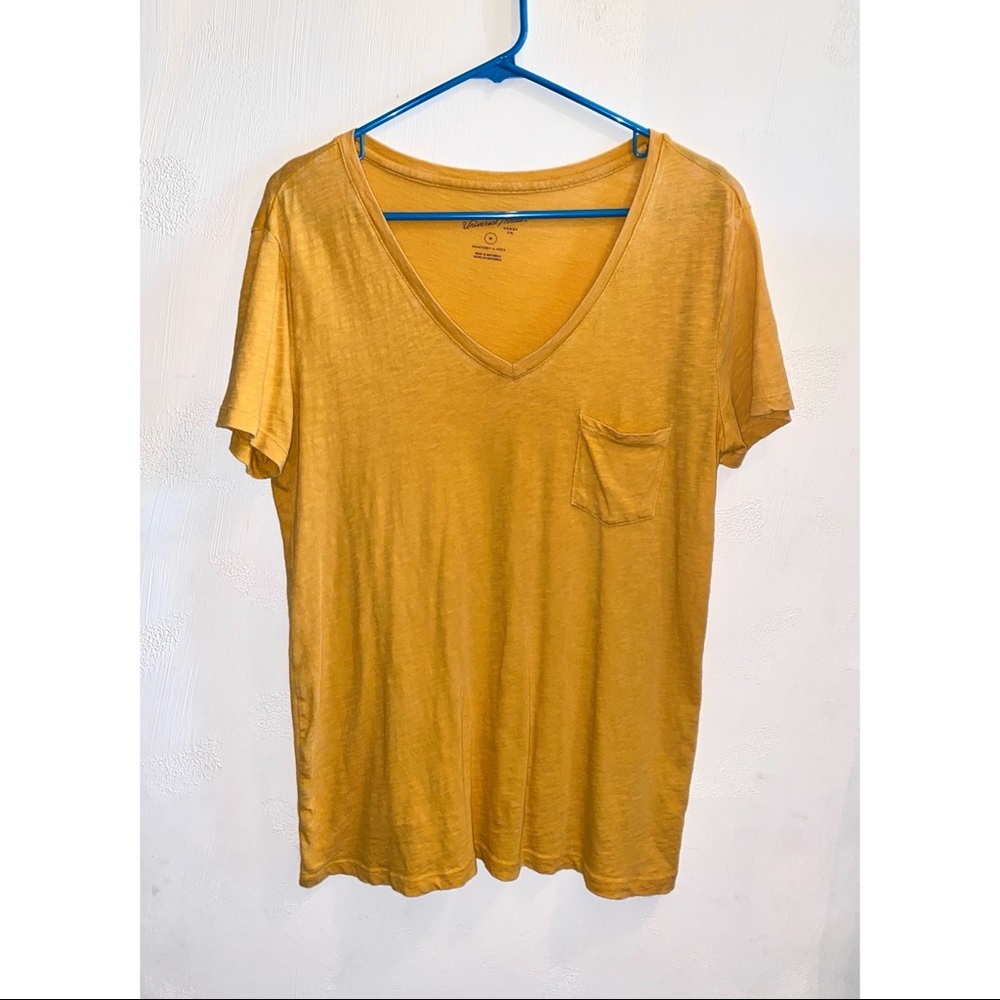 Mustard yellow v-neck t-shirt